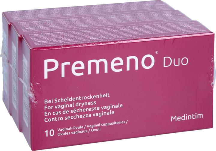 Produktbild Medintim Premeno duo Vaginal Ovula bei Scheidentrockenheit, 30 St. Zäpfchen