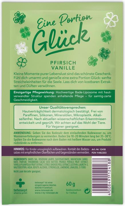 Produktbild t: by tetesept Badesalz Eine Portion Glück 60 g (60 ml, Badesalz)