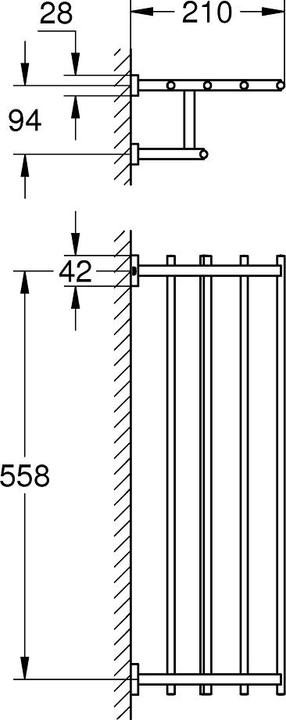 Image du produit Grohe Porte-serviettes multi-fonctions Essential Cube dur graphite brossé 40512AL1