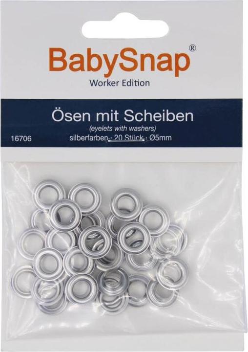 Immagine prodotto BabySnap Ösen mit Scheiben 5mm silber