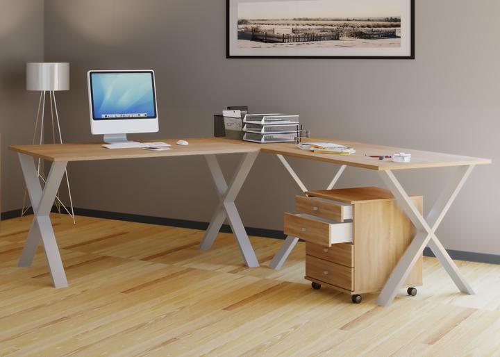 Immagine prodotto VCM Mobili per ufficio Scrivania angolare Lona Profondità 50 cm X Argento (160 x 50 x 130 cm)