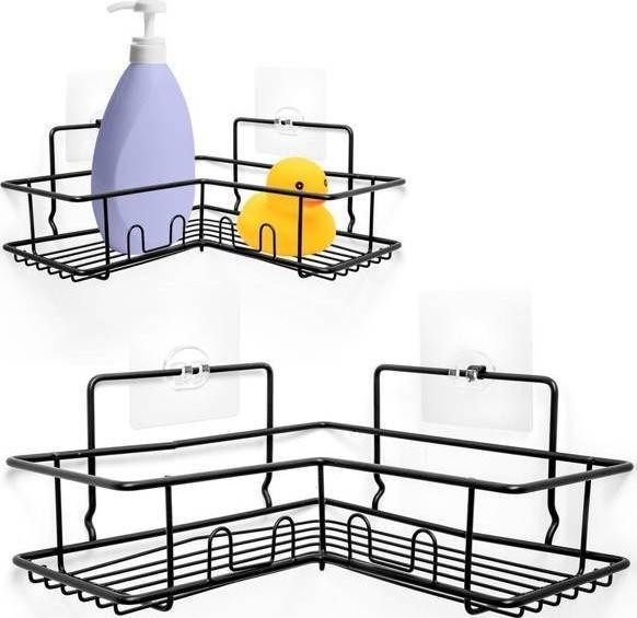 Vilde corner shower basket black (569004)