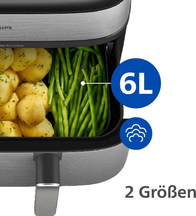 Actual product image Philips Steam Airfryer Dual Basket NA555/00