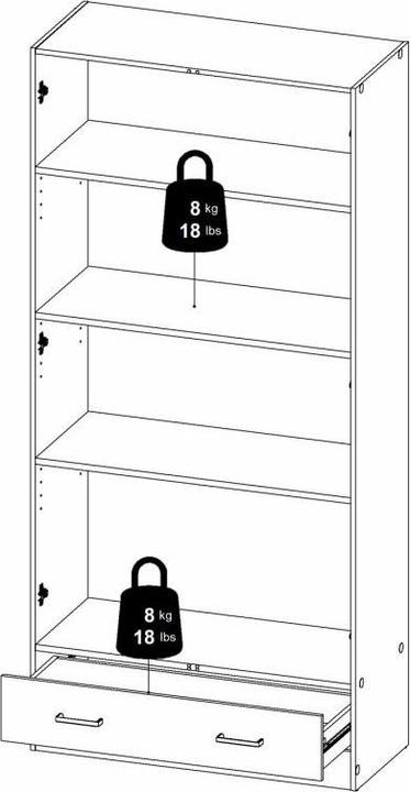 Actual product image Tvilum Spell (79.40 x 35.70 x 170.40 cm)