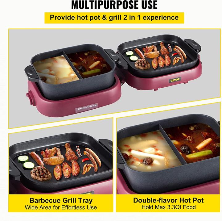 Produktbild Vevor 2 in 1 Elektro-Hot-Pot-Grill