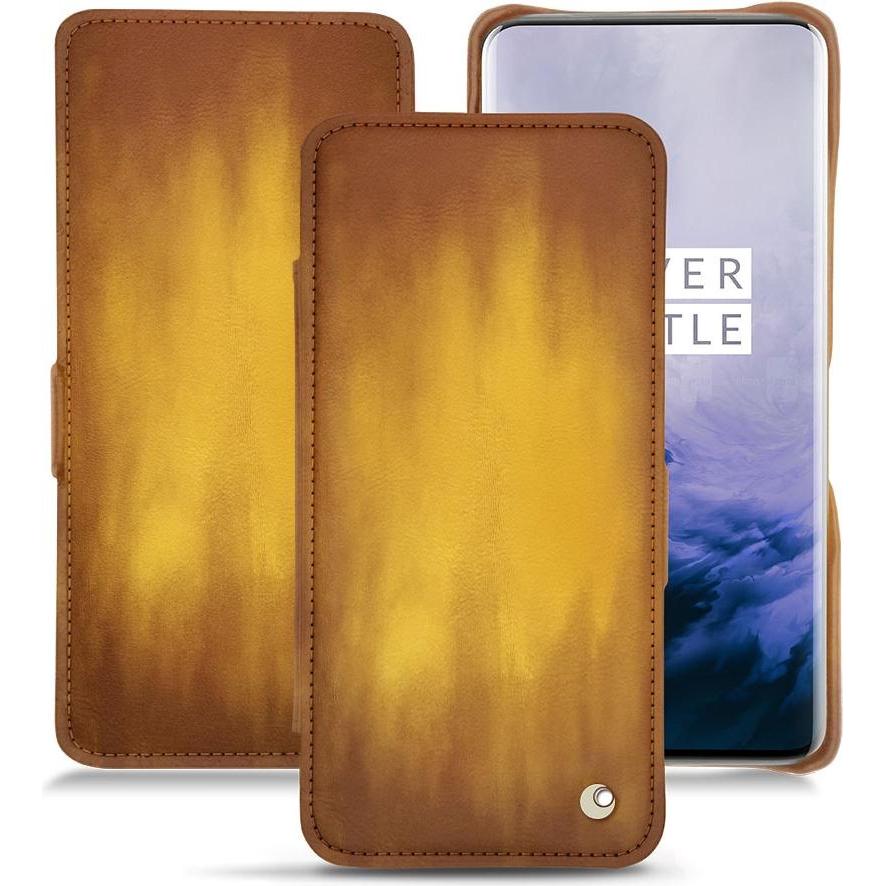 Noreve Lederschutzhülle horizontal (OnePlus 7 Pro), Smartphone Hülle, Gold