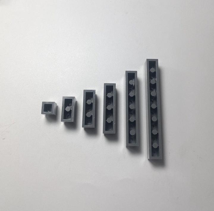 Actual product image LEGO Bricks Dark Grey 1x1, 1x2, 1x3, 1x4 - NEW! Quantity 100x (LEGO Classic)