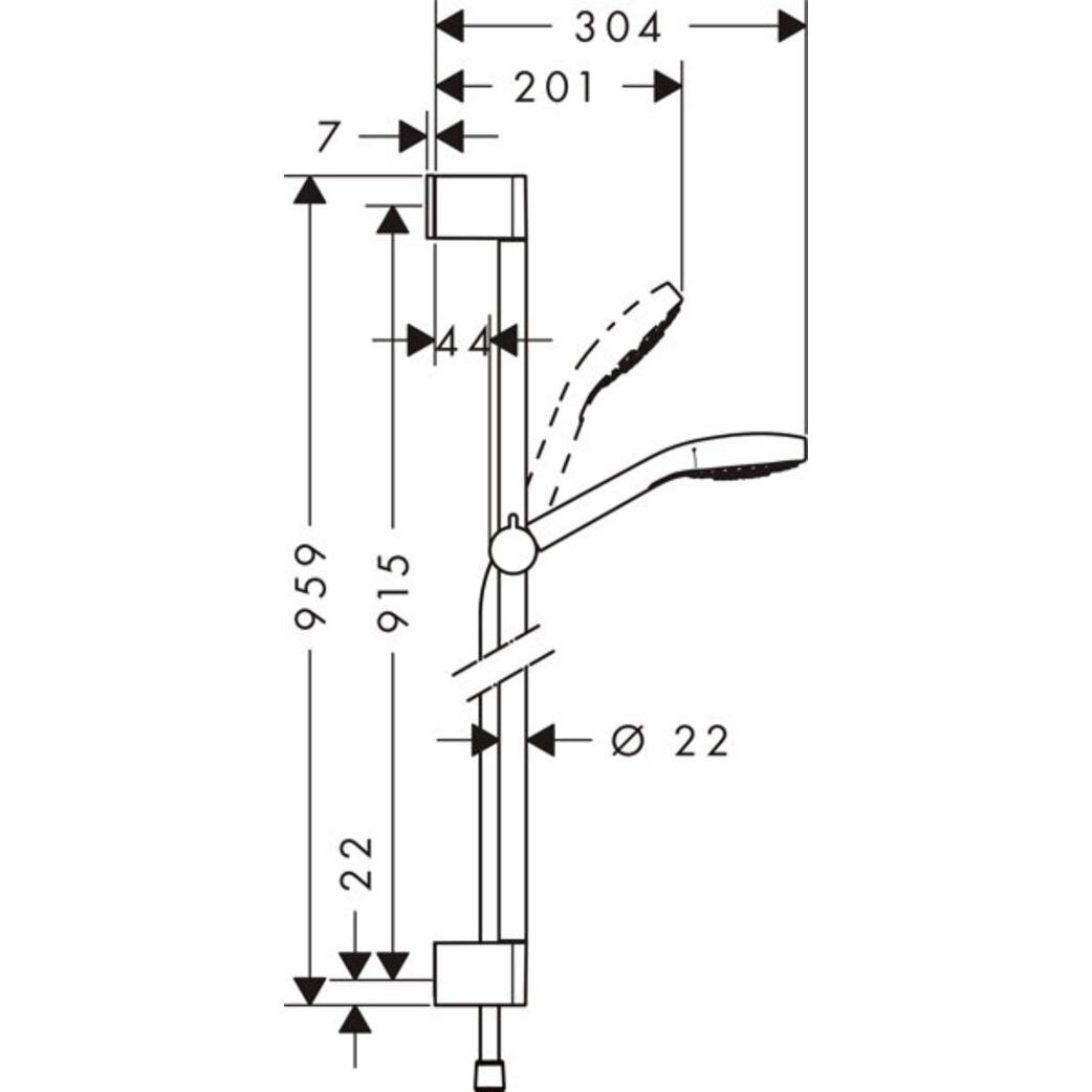 Thumbnail - hansgrohe, Duschsystem, Croma Select E Duschset 110 1 Strahlart mit Duschstange 90 cm
