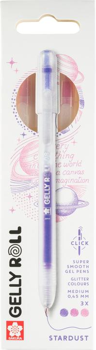 Productafbeelding Sakura Gelly Roll Retractable Classic Gelschreiber transparent 0,45 mm, Schreibfarbe: farbsortiert (Paars, Roze, Roze, 3x)