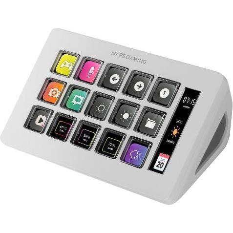 Thumbnail - Mars Gaming Console De Streaming Stream Deck Slim Msd-One (Blanc), Streaming Deck, Weiss
