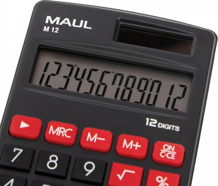 Immagine prodotto Maul Calcolatrice M12 Nero (Batterie, Celle solari)