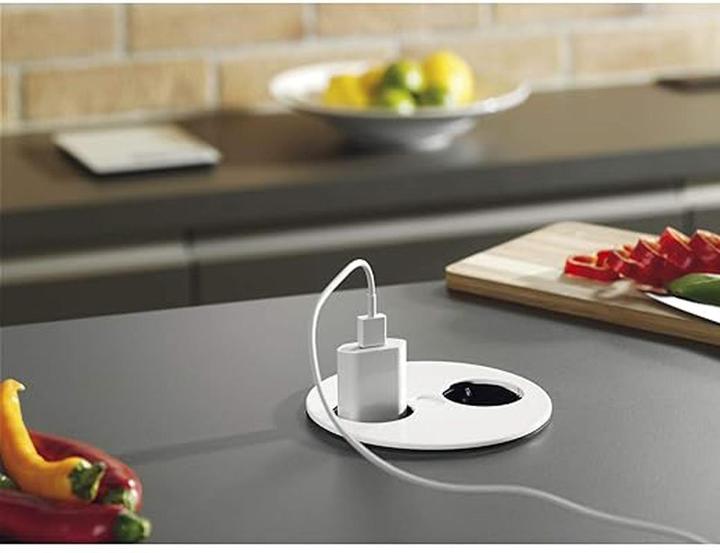 Actual product image Bachmann TWIST 1x earth contact wire end USB-Charger earth contact mounting plug white 2m