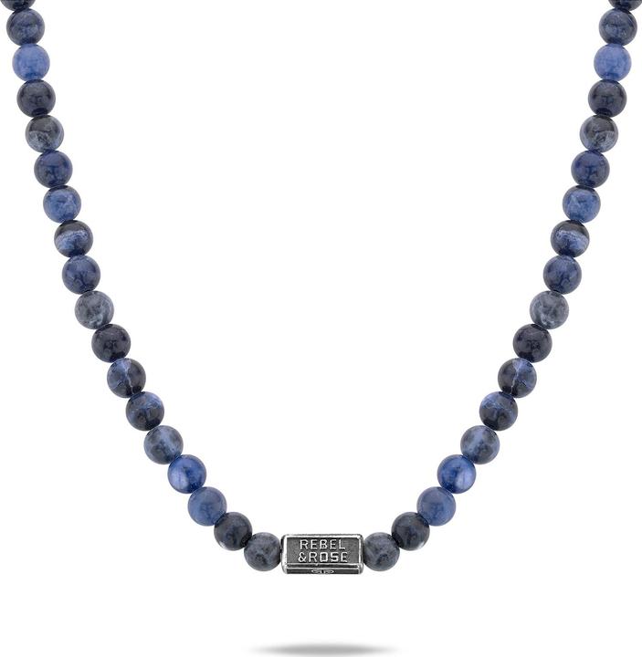 Immagine prodotto Rebel & Rose RR-NL014-S-70 Collana da uomo blu notte 70 cm (Perle, Argento 925, 70 cm)
