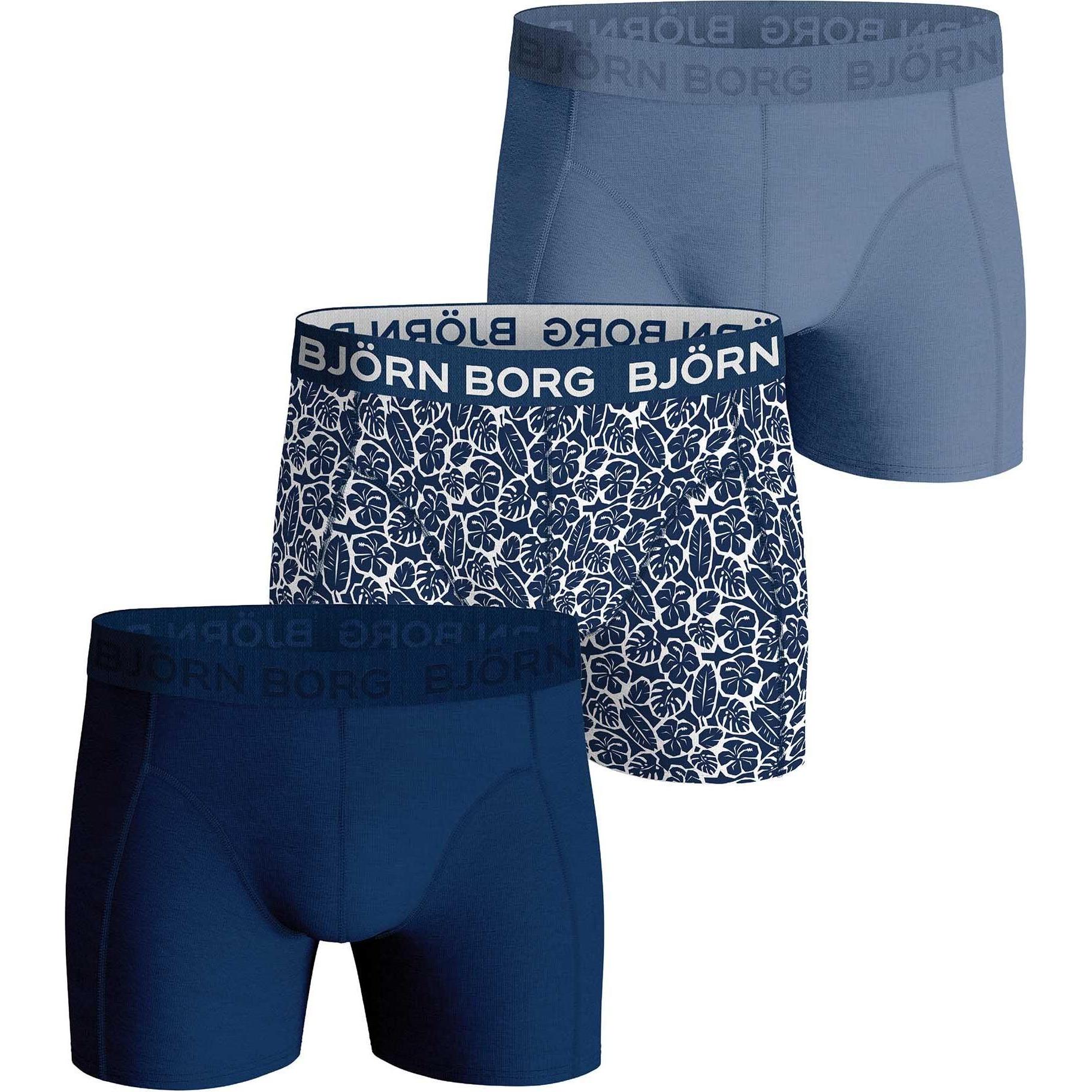 Björn Borg, Herren, Unterhosen, Cotton Stretch Boxer Trunks 3P, Mehrfarbig, (L, 3er Pack)