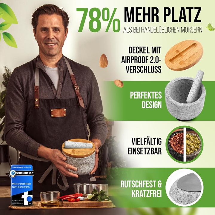 Image du produit Naturschmied Mortier avec pilon & couvercle