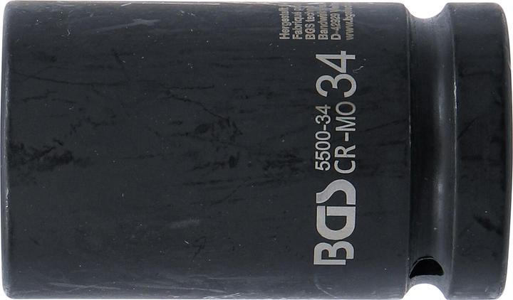 Produktbild BGS Kraft-Steckschlüssel-Einsatz Sechskant, tief Antrieb Innenvierkant 25 mm (1") SW 34 mm (34 mm)