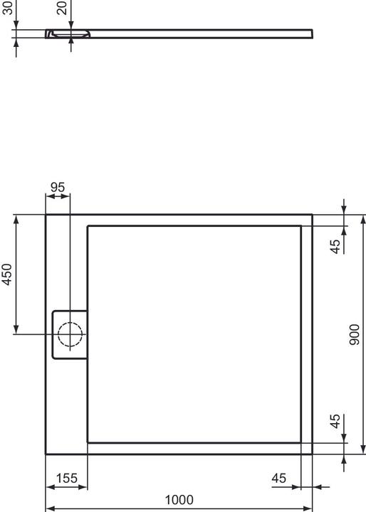 Immagine prodotto Ideal Standard Ultra Flat S i.life piatto doccia rettangolare, 1000x900x30mm, T5231