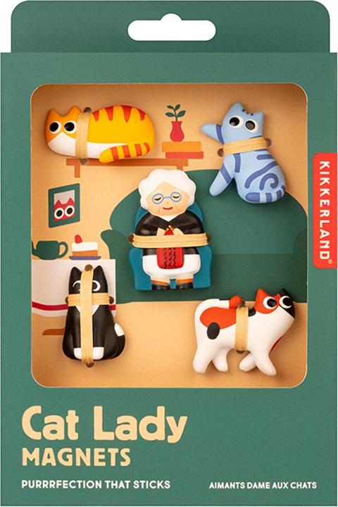 Actual product image Kikkerland Cat Lady Magnets (5 x)