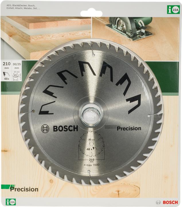 Produktbild Bosch Zubehör Kreissägeblatt PRECISION D= 210 mm Bohrung= 30 mm Z= 48