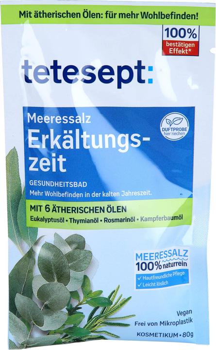Tetesept Meeressalz Erkältung, 80 g Salz (Badesalz)