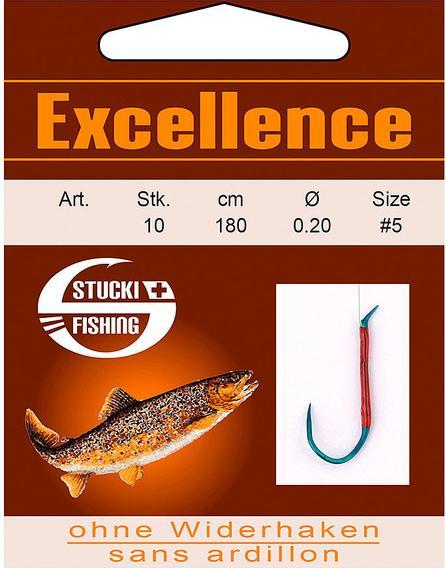 Stucki Fishing Excellence glued barbless hooks, 180 cm
