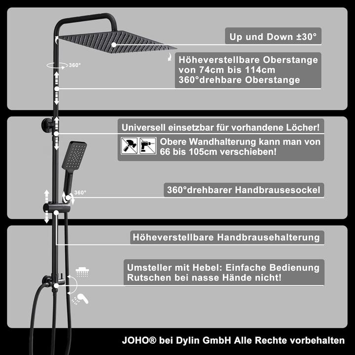 Actual product image Görbach Black Shower System