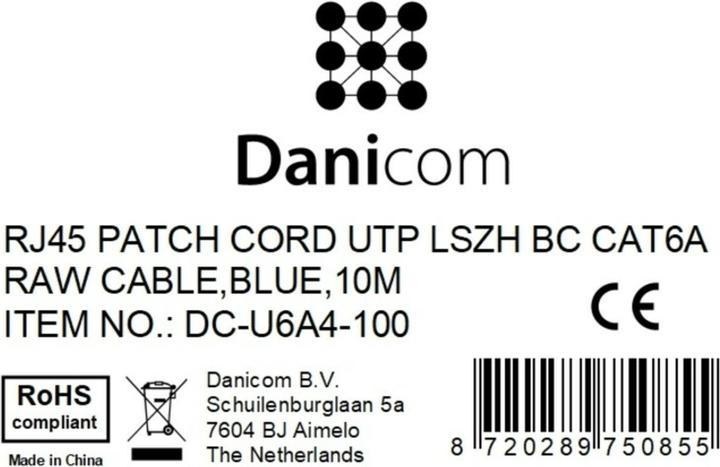 Produktbild Dsit CAT6a Netzwerkkabel 100% Kupfer (U/UTP, CAT6a, 10 m)