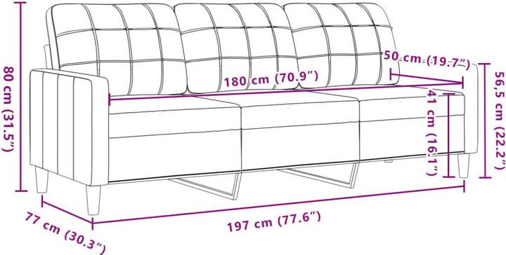 Produktbild vidaXL 3-Sitzer-Sofa (3-Sitzer)