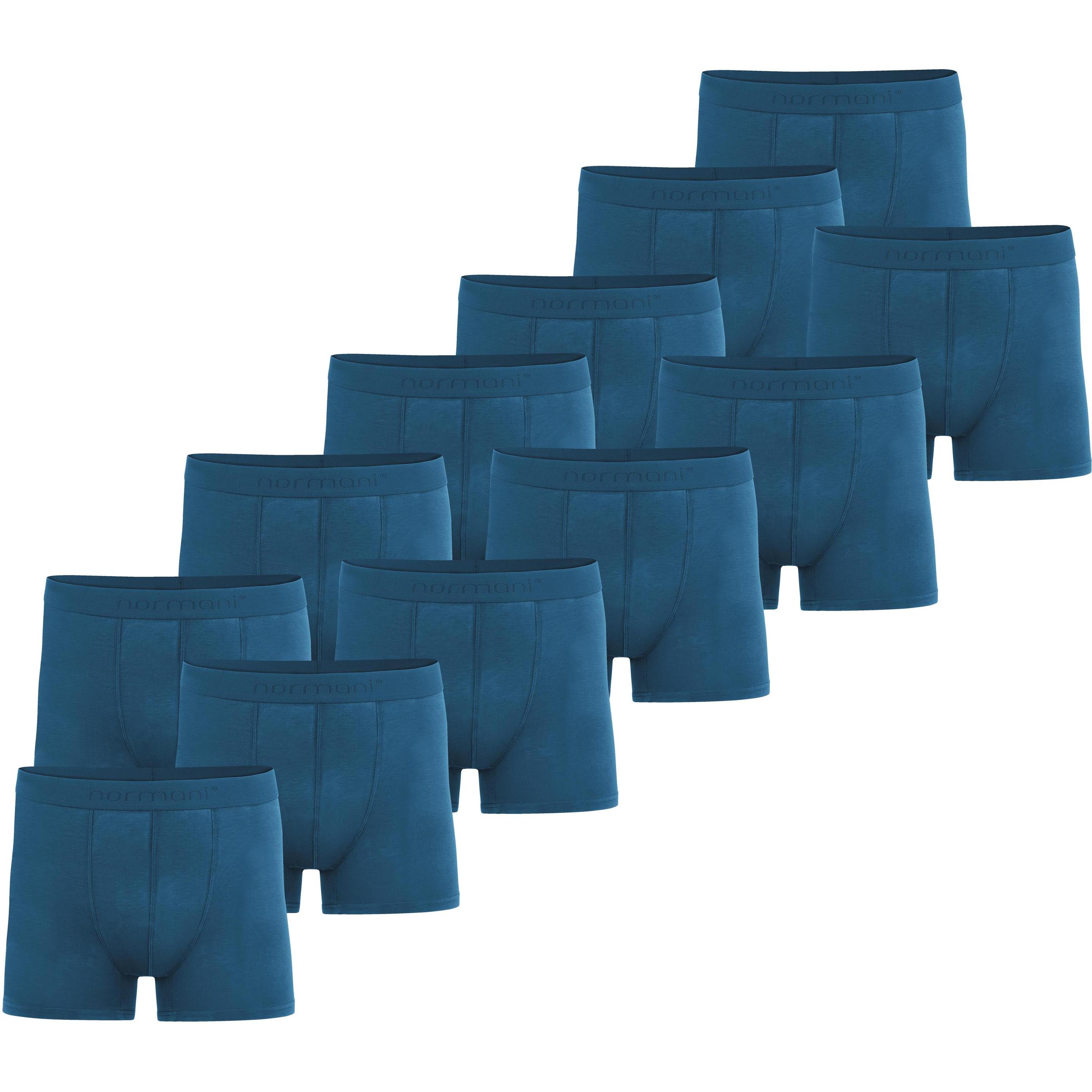 Normani, Herren, Unterhosen, 12 Herren Bambus-Boxershorts, Blau, (M, 12er Pack)