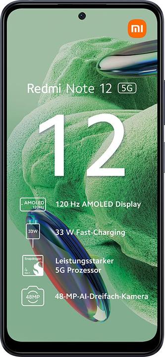 Produktbild Xiaomi Redmi Note 12 5G (128 GB, Onyx Gray, 6.67", Hybrid Dual SIM, 5G)