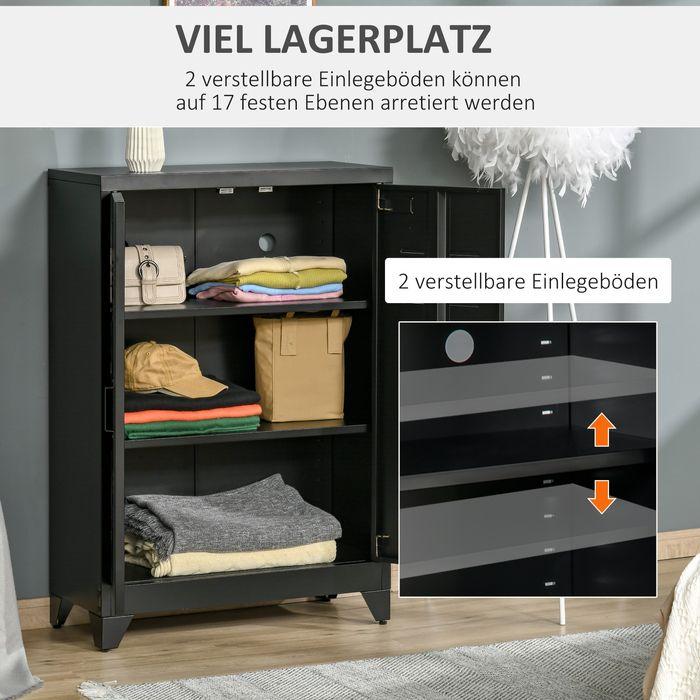 Actual product image Swisshandel24 Sideboard Filing cabinet with louvre doors Wardrobe Storage cabinet with shelves Living room (75 x 33 x 110 cm)