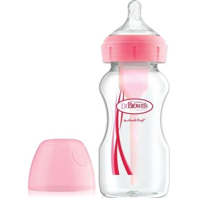 Dr Browns Weithals-Babyflaschenoptionen + Rosa 0 Monate+ 270 ml (WB91601) (270 ml) (001168)