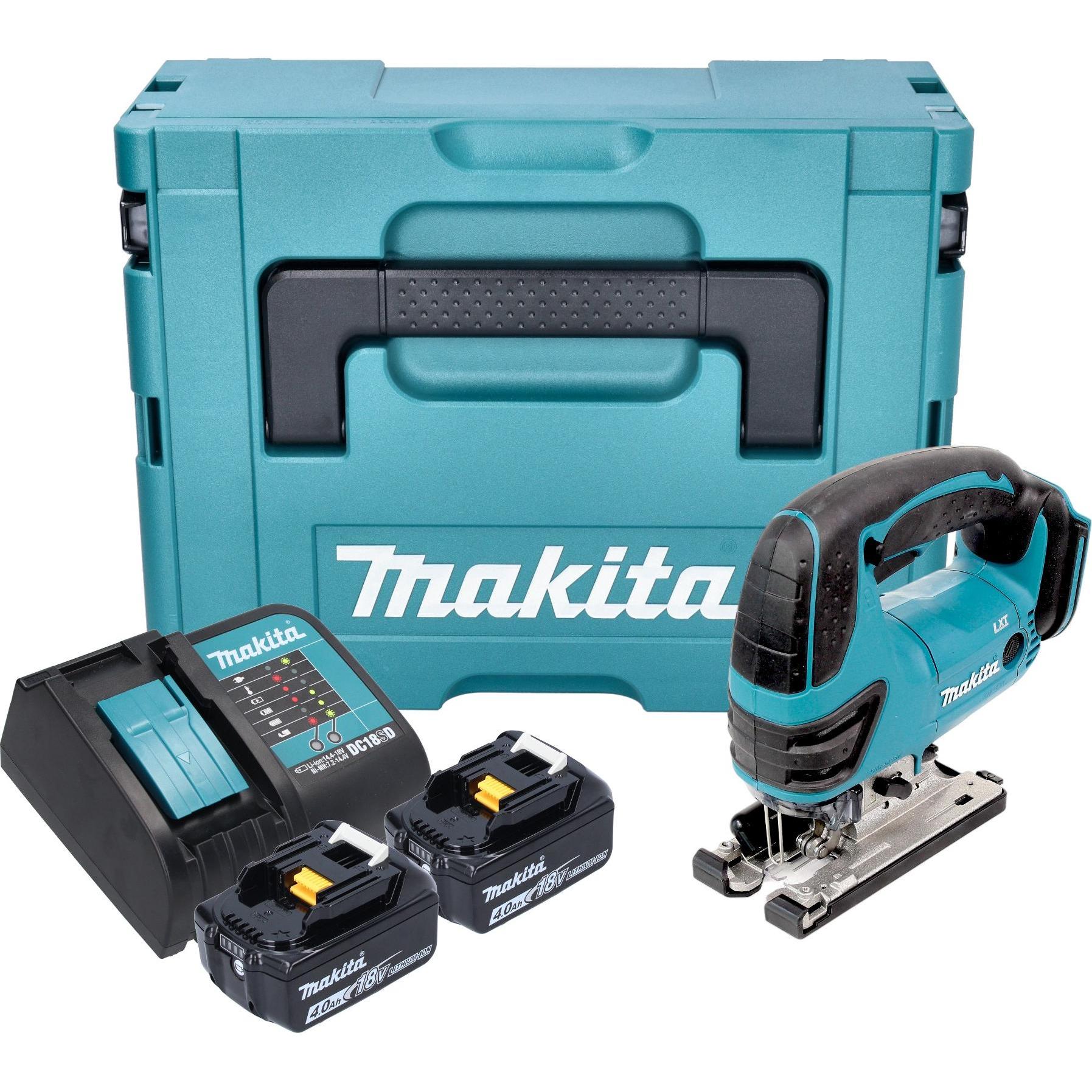 Makita, Sega universale a batteria, Seghetto alternativo a batteria DJV 180 SMXJ 18 V 135 mm + 2x batteria 4,0 Ah + caricabatterie +