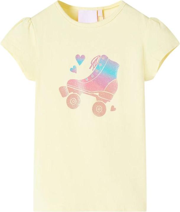 Produktbild vidaXL Kinder-T-Shirt Zartgelb 128,Material: 95 % Baumwolle. 5