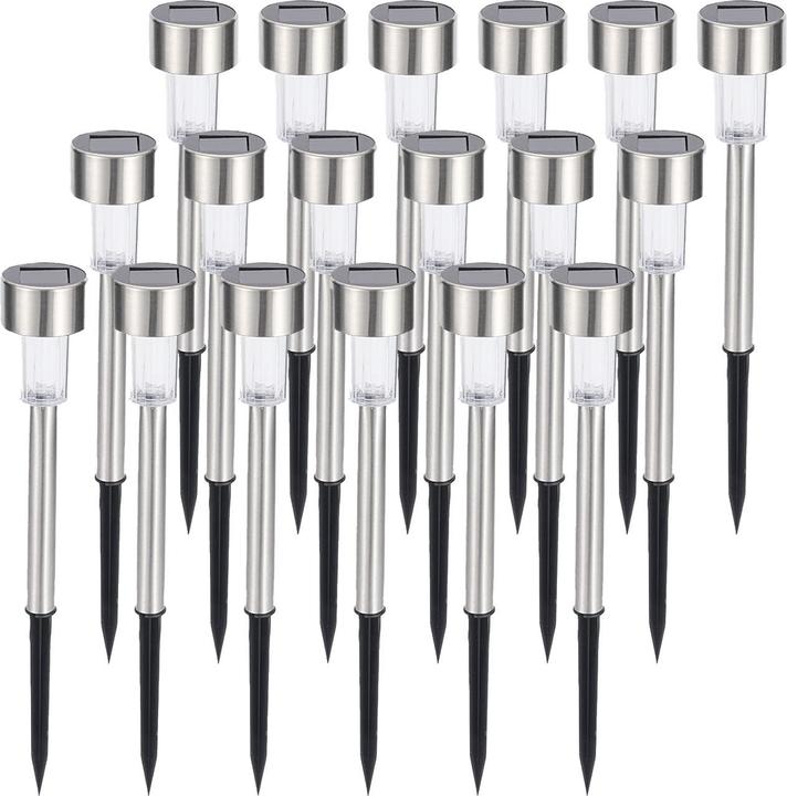 Produktbild Casativo 18er-Set Mini-Solar-Wegeleuchten mit Dämmerungssensor und Erdspiess