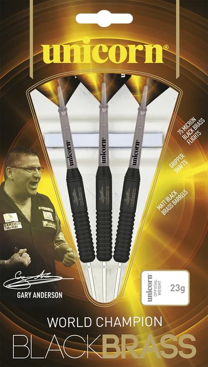 Immagine prodotto Unicorn Freccette in acciaio Gary Anderson in ottone nero (27 g)
