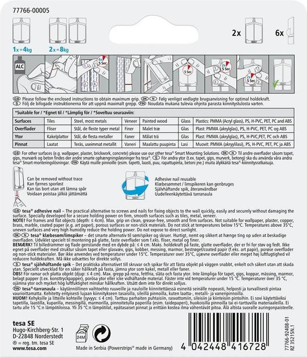 Produktbild tesa 77766 MOUNTING SYSTEM. 2X4KG (White)