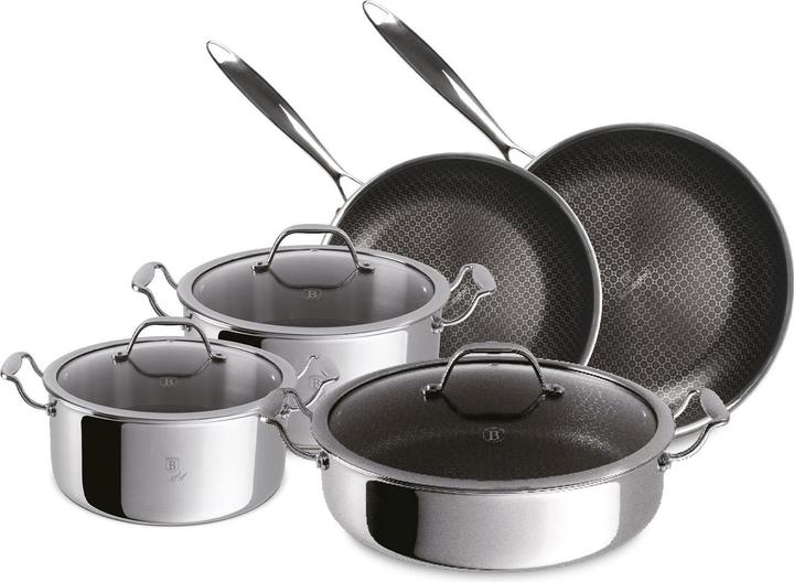 BerlingerHaus Haus 8-teiliges Kochgeschirr-Set Eternal Collection (Pfannenset + Topfset, Edelstahl, 28 x 19.50 cm)