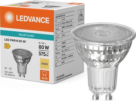 Actual product image Ledvance LED PAR168036 6.1W 830 GU10 P LEDV (GU10, 575 lm, 1x)