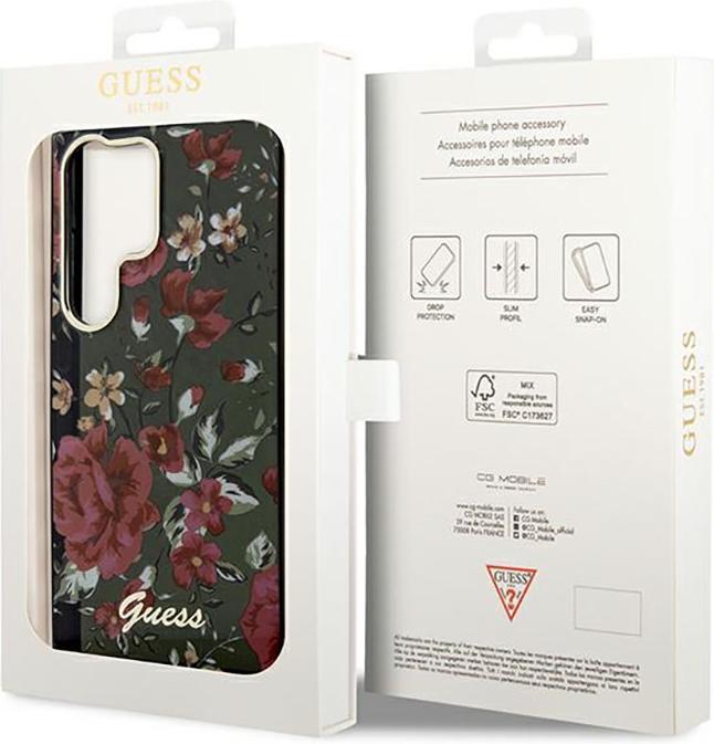 Produktbild Guess GUHCS23LHCFWSA S23 Ultra S918 green/kaki hardcase Flower Collection (Samsung Galaxy S23 Ultra)