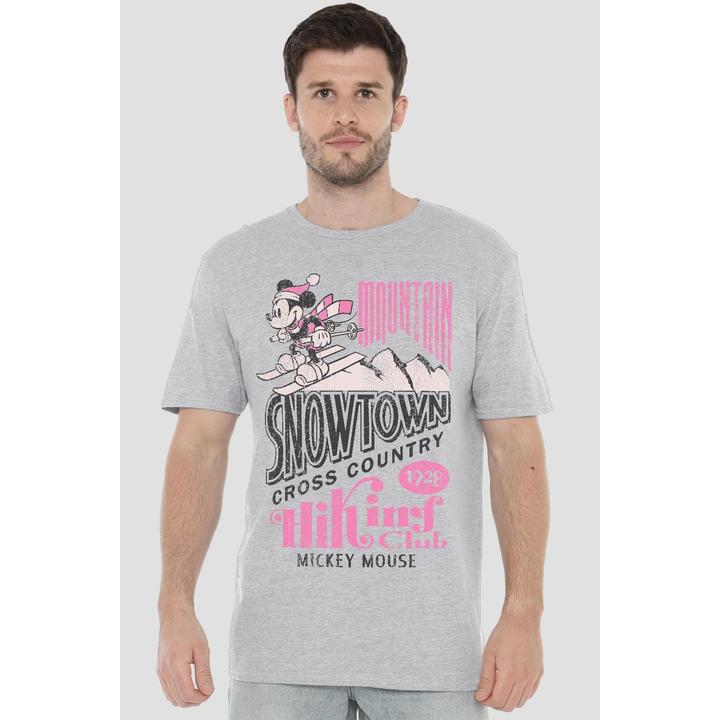 Actual product image Disney Mens Snowtown Ski Mickey Mouse T-Shirt (M)