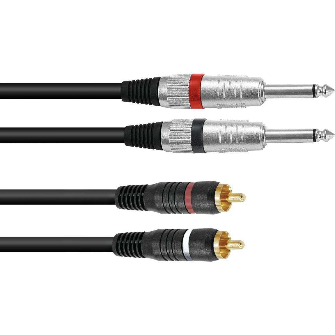 Omnitronic Adapterkabel 2xKlinke/2xCinch 1m sw (1 m), Audio Kabel