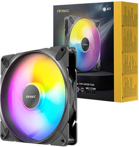 Antec Tranquil 140 ARGB, 140mm x 25mm Case Fans, ARGB PWM Fans, 1500RPM, 89.72CFM, 1.82mmHO, 4 Pin (140 mm)