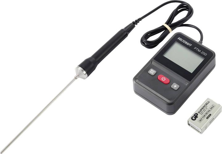Actual product image Voltcraft PTM-200 Insertion thermometer Measuring range temperature -200 to 200°C Probe type Pt1000 Contact