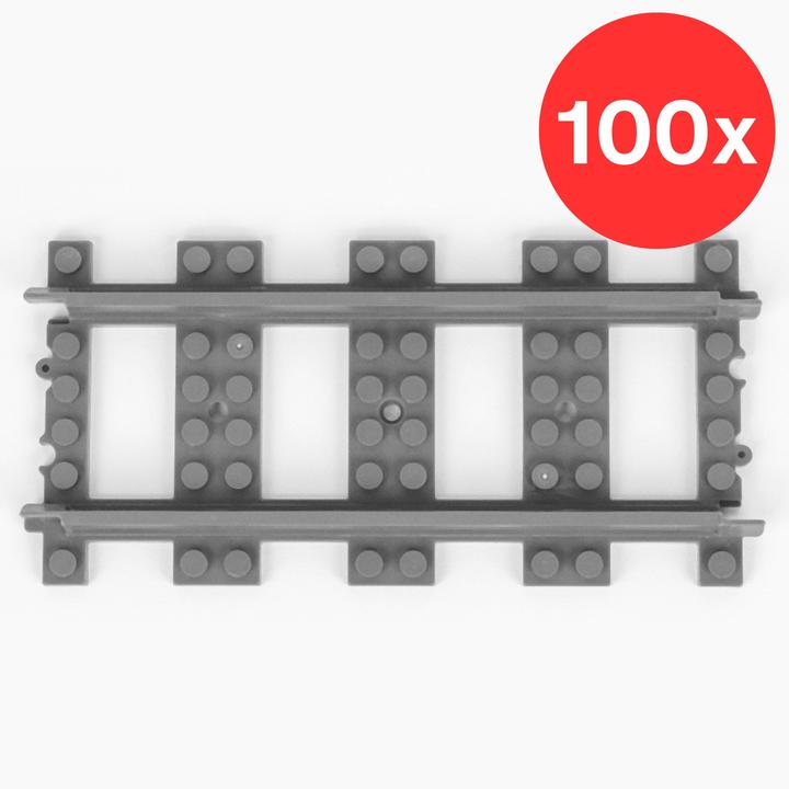 Mobabricks 100-piece straight track system - compatible with LEGO