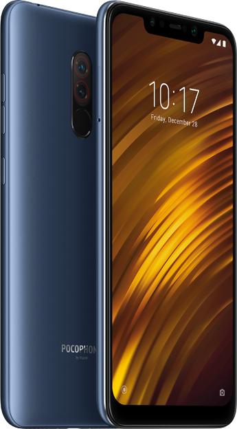 Actual product image Xiaomi Pocophone F1 (64 GB, Steel Blue, 6.18", Hybrid Dual SIM, 4G)
