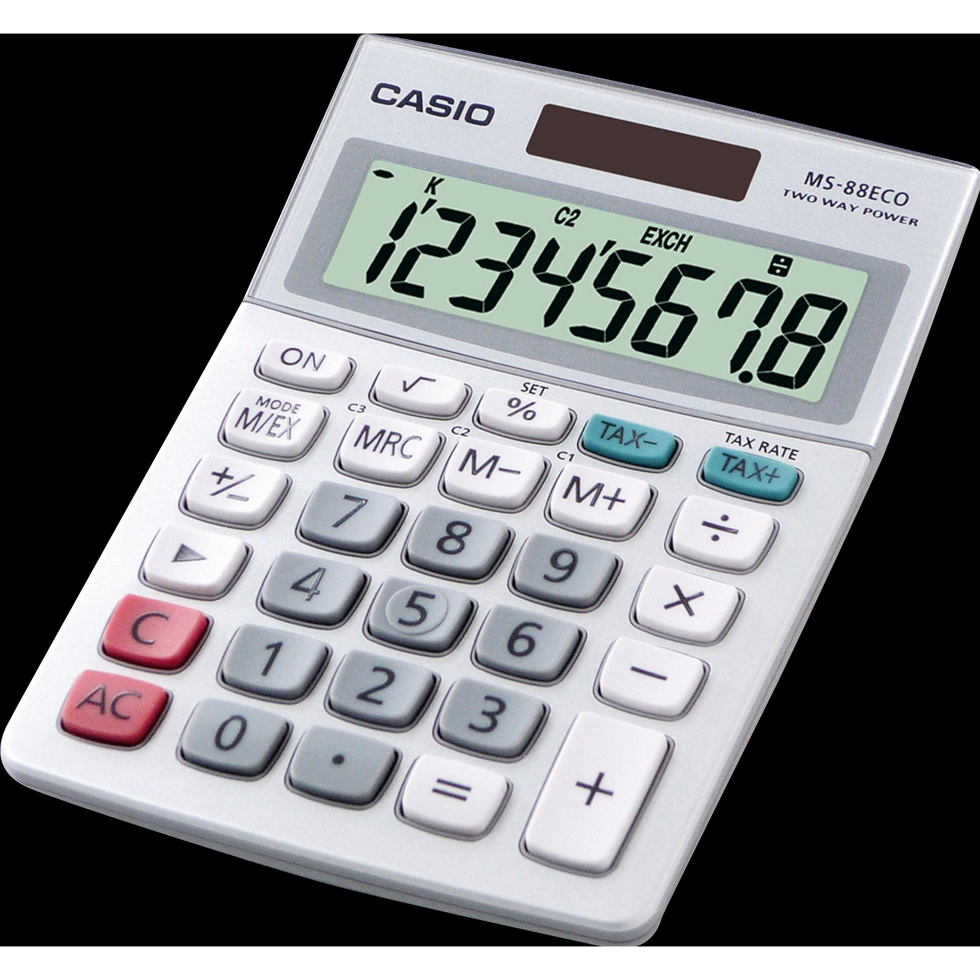 Thumbnail - Casio, Taschenrechner, Ms-88eco (Batterien, Solarzellen)