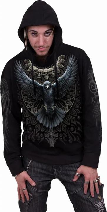 Produktbild Spiral Raven Skull Kapuzenpullover (S)