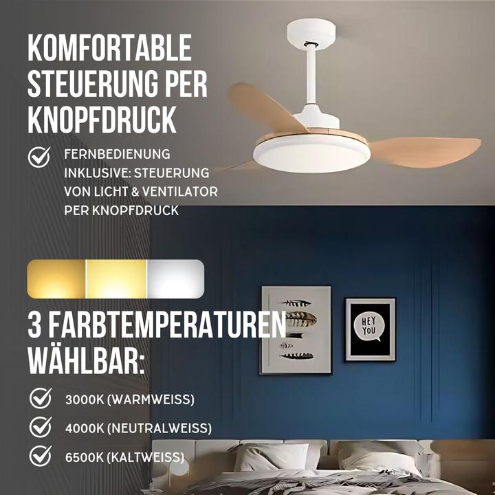 Produktbild Hermex Ventilator mit LED-Beleuchtung Deckenventilator Deckengebläse (20 dB)
