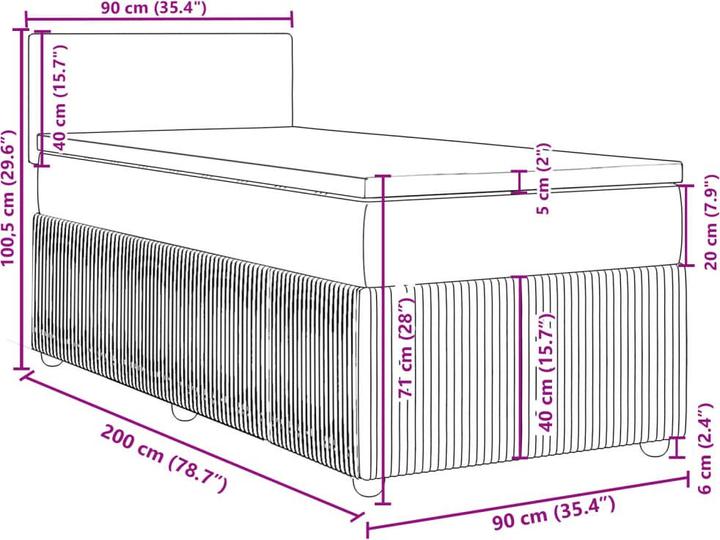 Image du produit vidaXL Boxspringbett (90 x 200 cm)